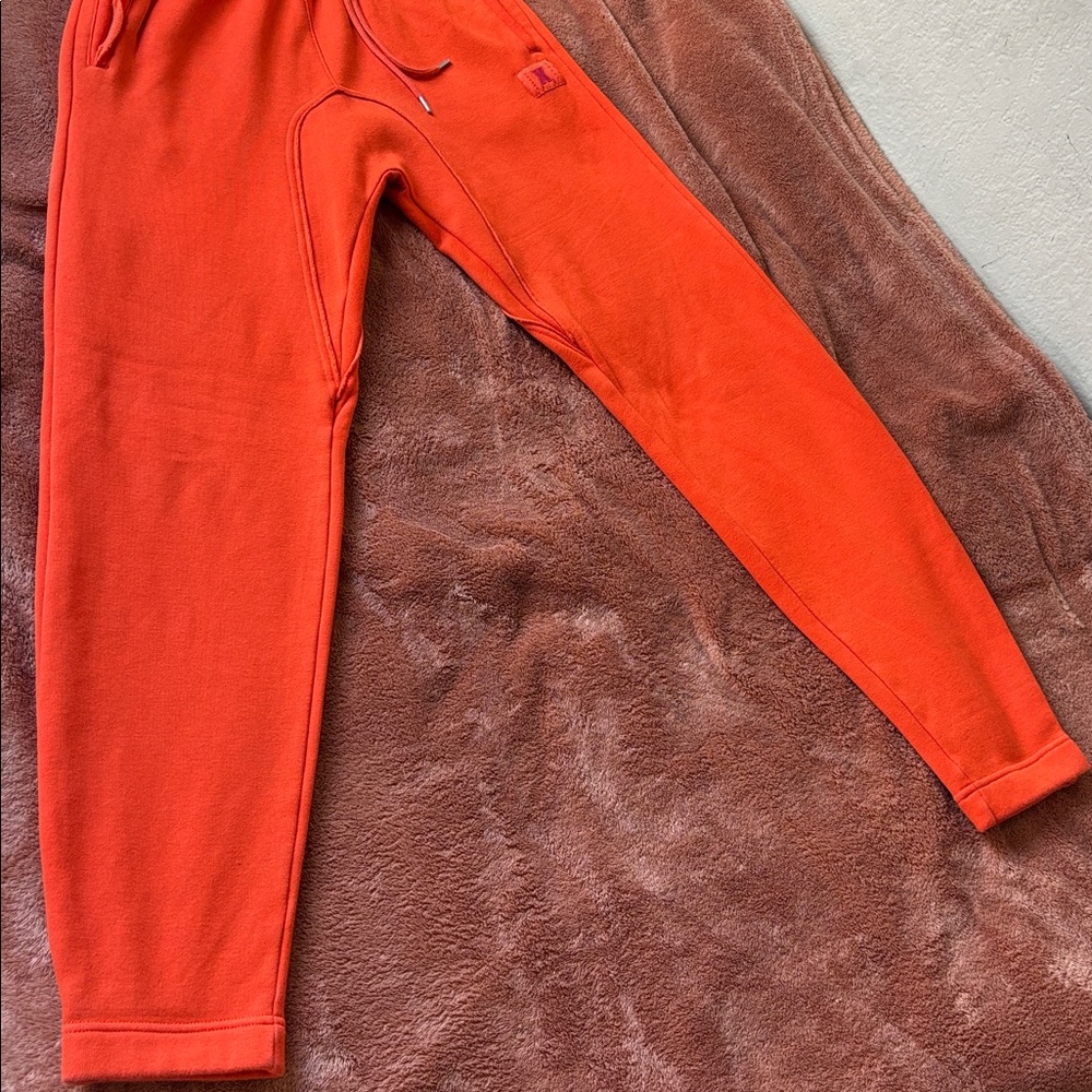 Savage X Fenty Unisex Fleece Jogger Pants in Orange Tempo - Picture 2 of 14
